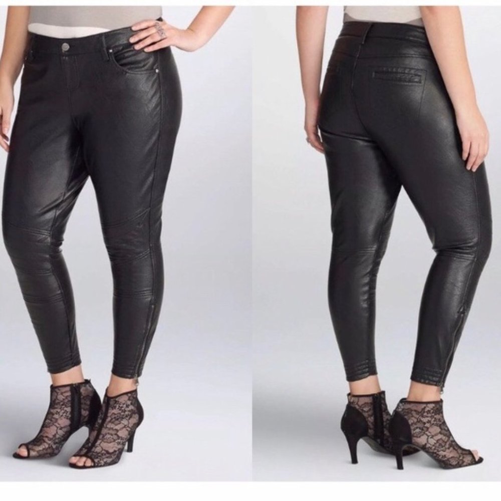 Torrid Black Faux Leather High-Rise Skinny Pants by Rebel Wilson